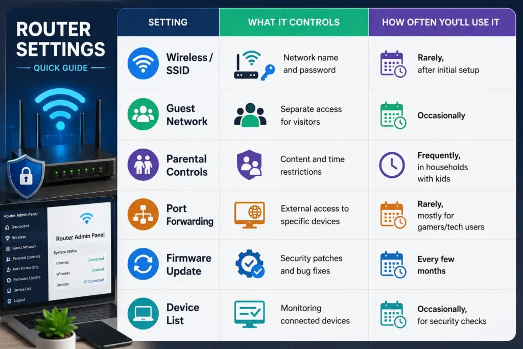 Common Admin Panel Sections
