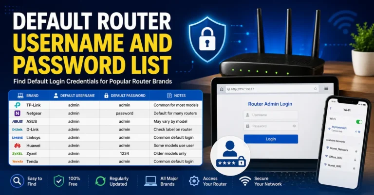 Default Router Username and Password List