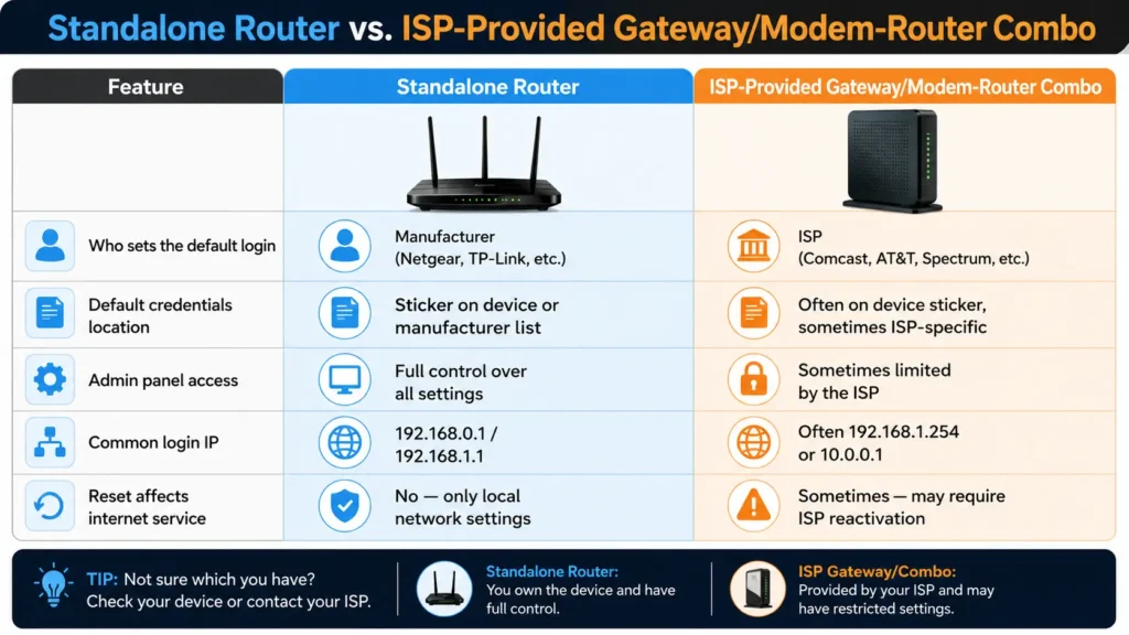 Router Login vs ISP-Provided Gateway Login